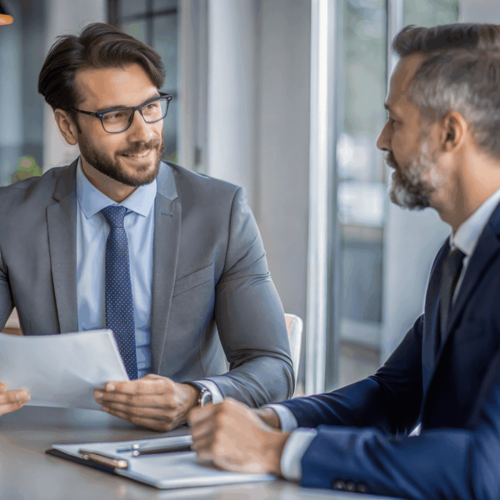 Two businessmen having a meeting in office.